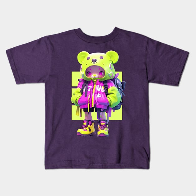 AKBLM - NEO GRAFFITI グラフィティー KUMIKO | HYPER POP ANIME MASCOT Kids T-Shirt by AKBLM